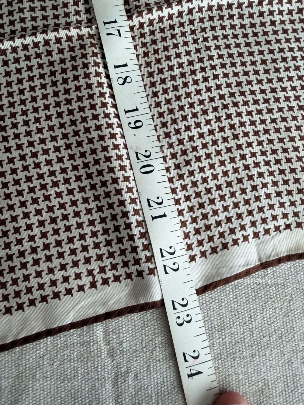 MCM Silk Cream and Chocolate Brown Paisley, Houndstooth & Polka Dot Scarf